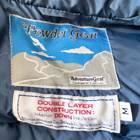 VINTAGE Powder Gear Western Yoke Down Puffer Vest Blue - Picture 6 of 8